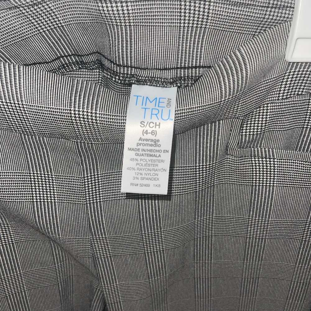 black and white plaid slacks